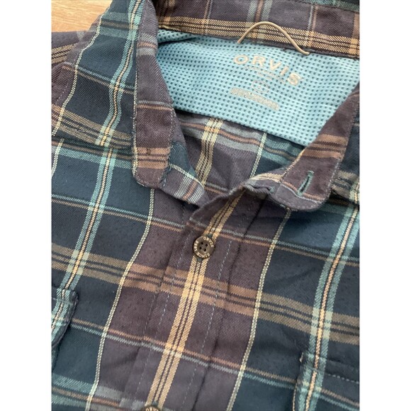 Orvis Large Classics Collection Blue Green Plaid Long Sleeve Button Up Shirt - Picture 3 of 6